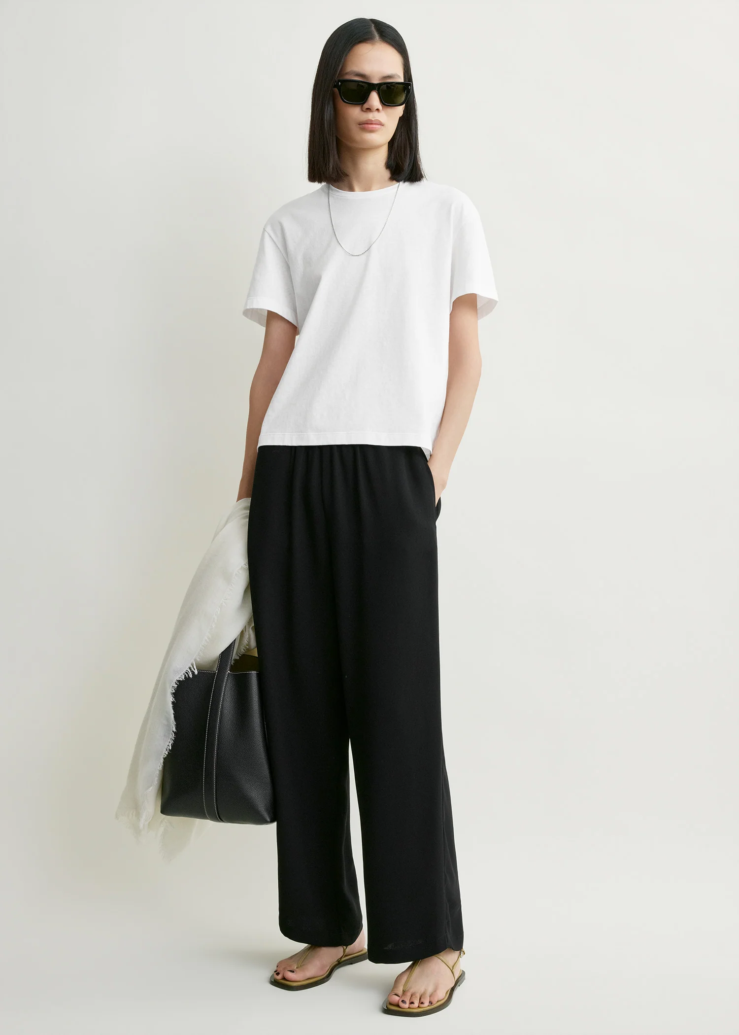 Classic embroidered tee optic white