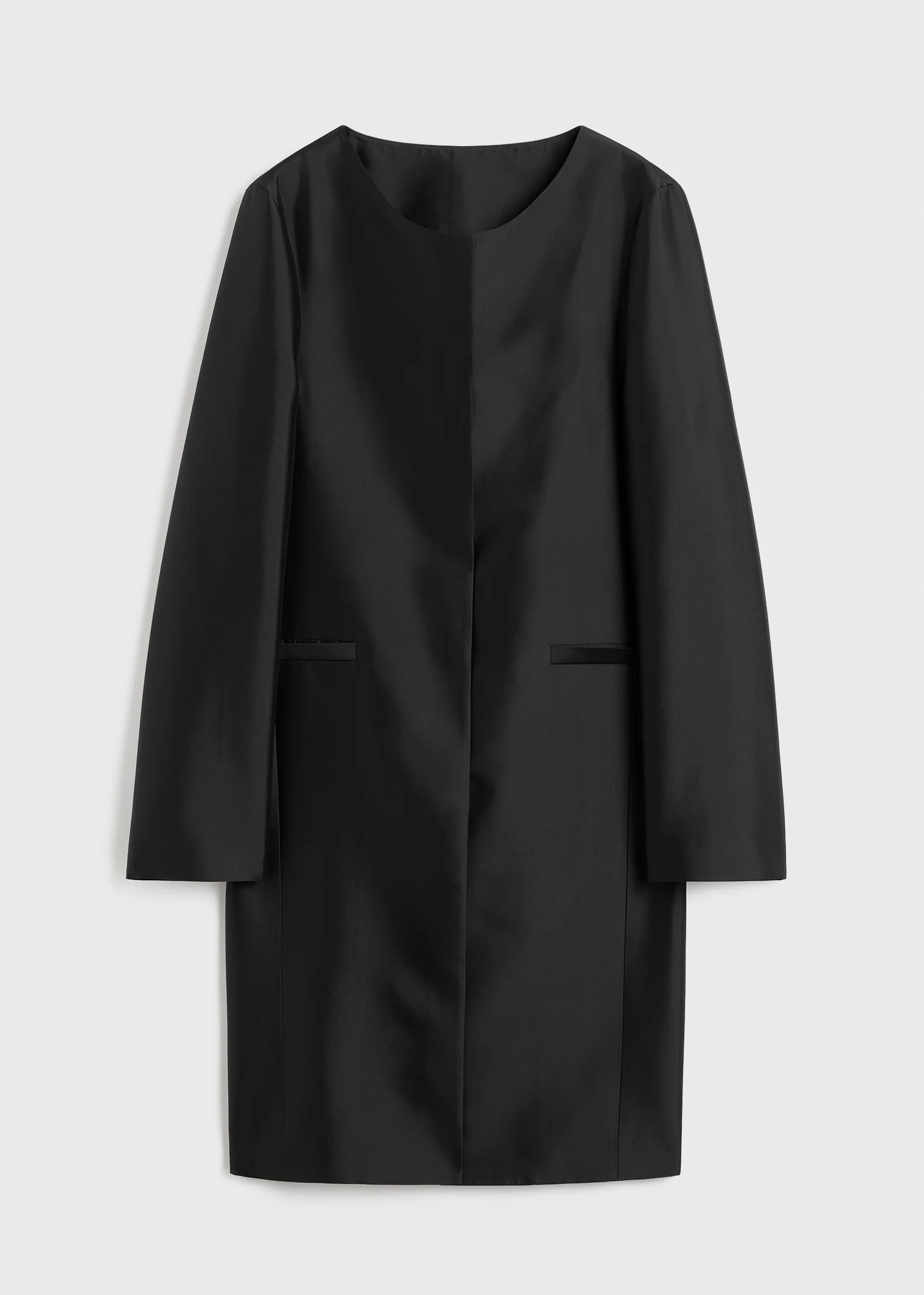 Collarless coat black - Image 6