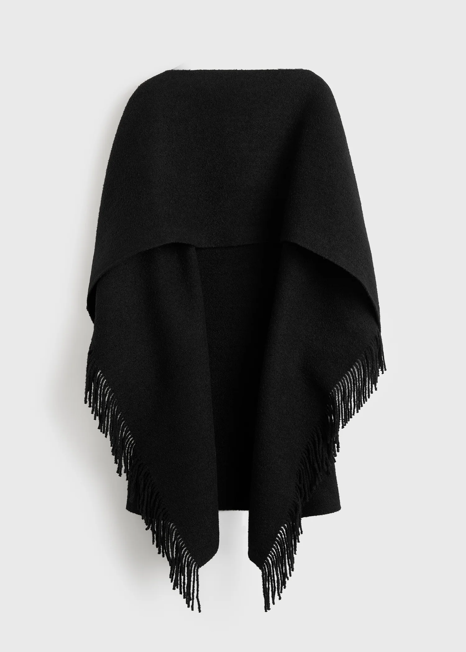 Fringed poncho black - Image 6