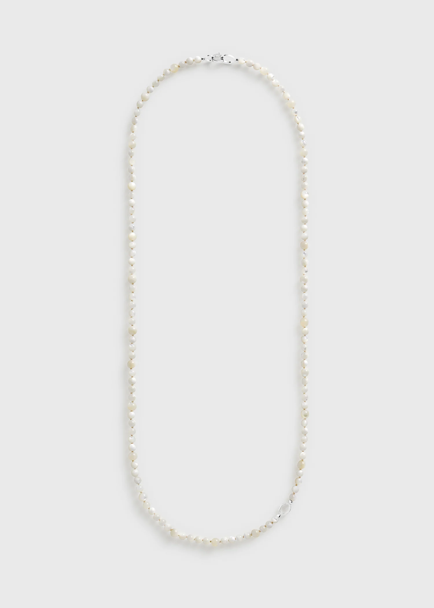 Infinity bead necklace white