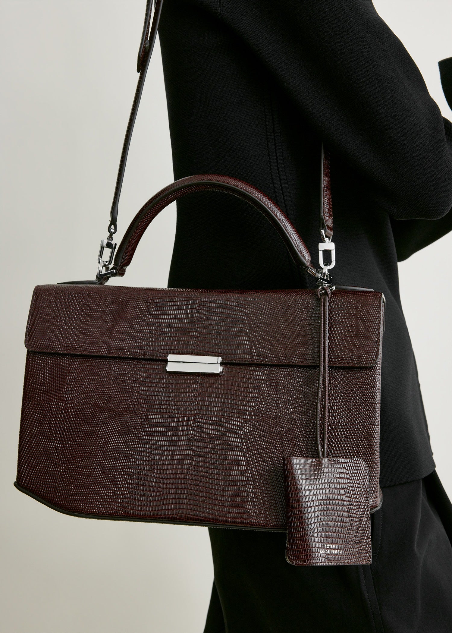 Lizard-embossed keyring brown - Image 3