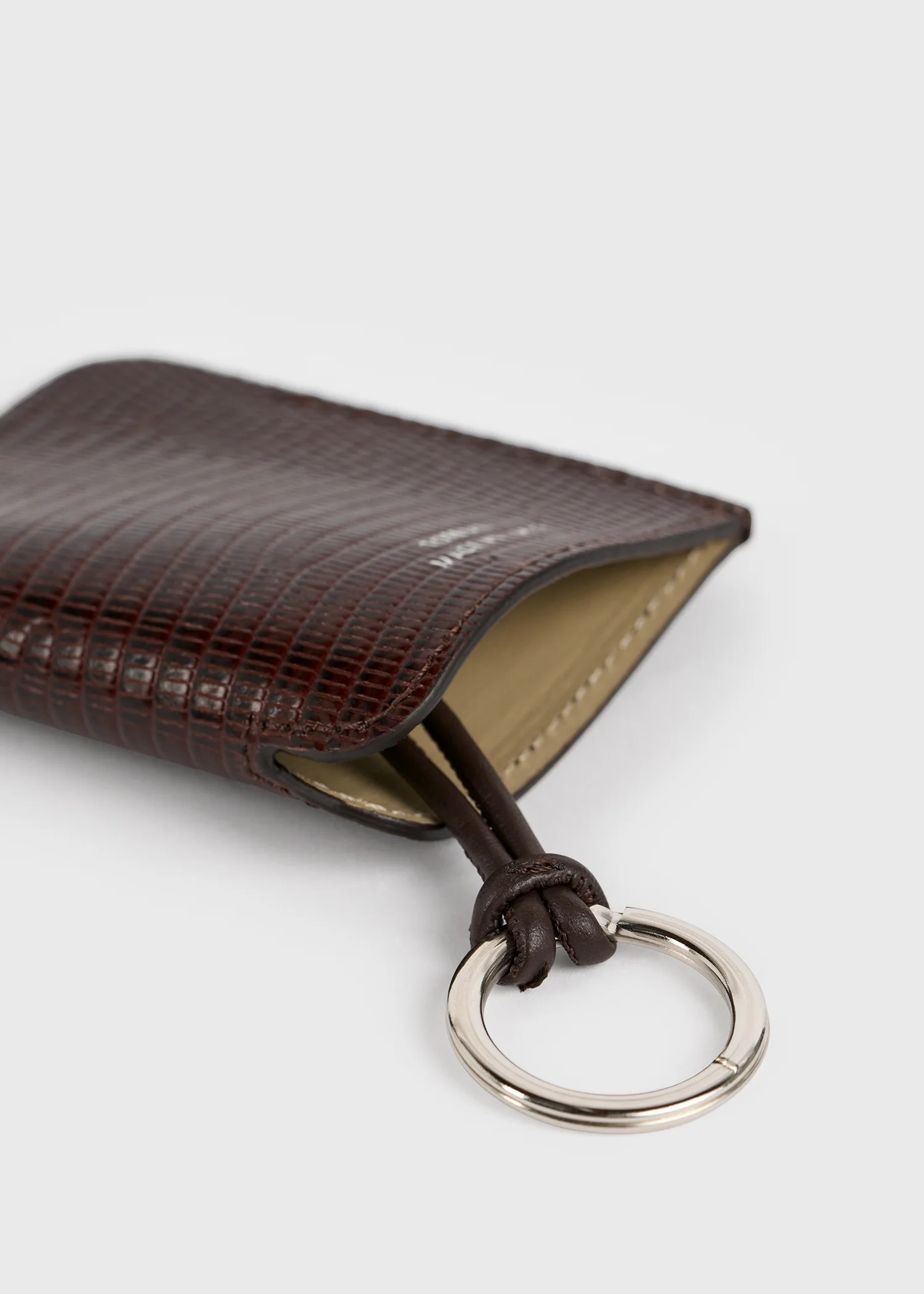 Lizard-embossed keyring brown - Image 4