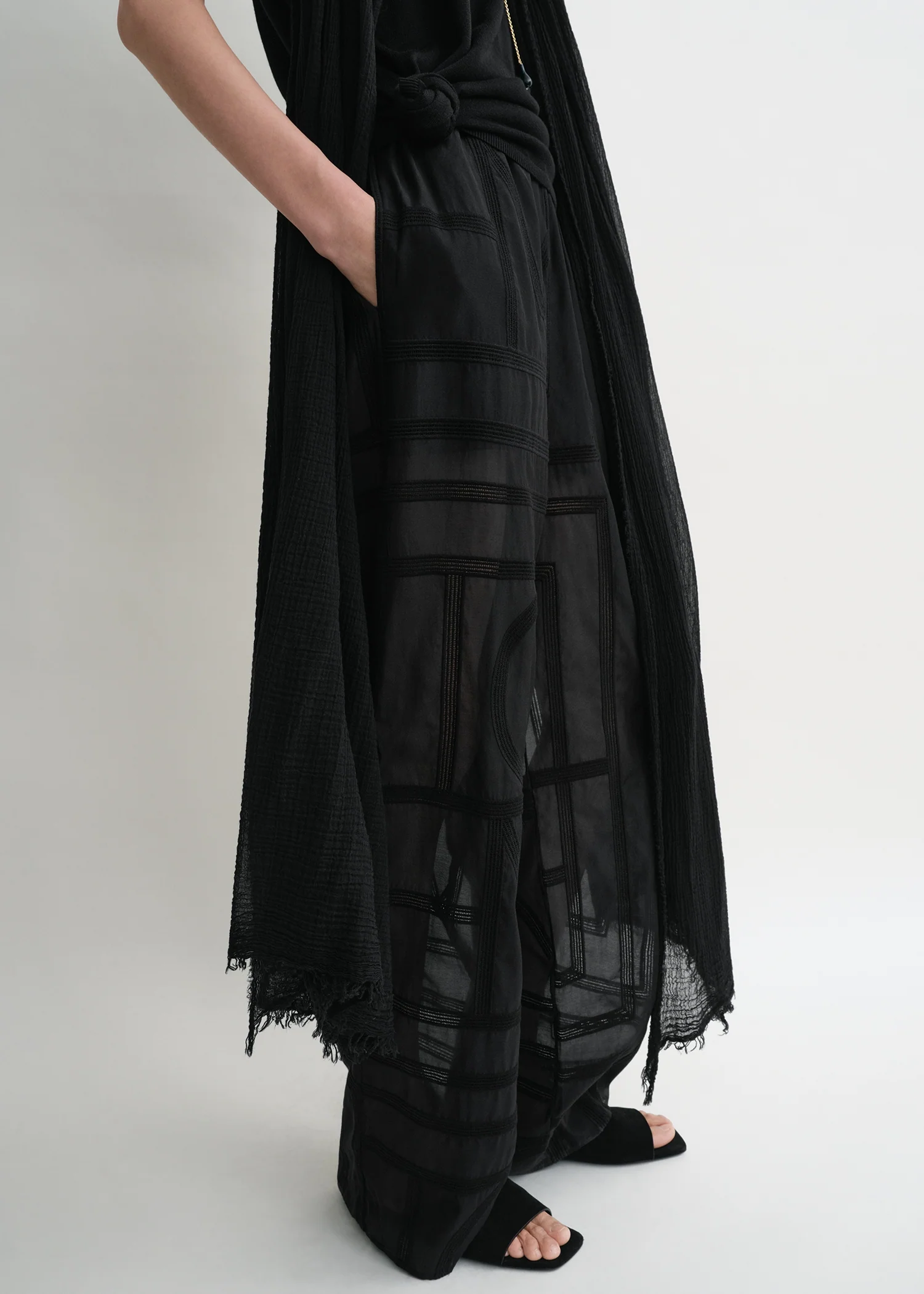 Monogram crochet pj bottoms black - Image 4