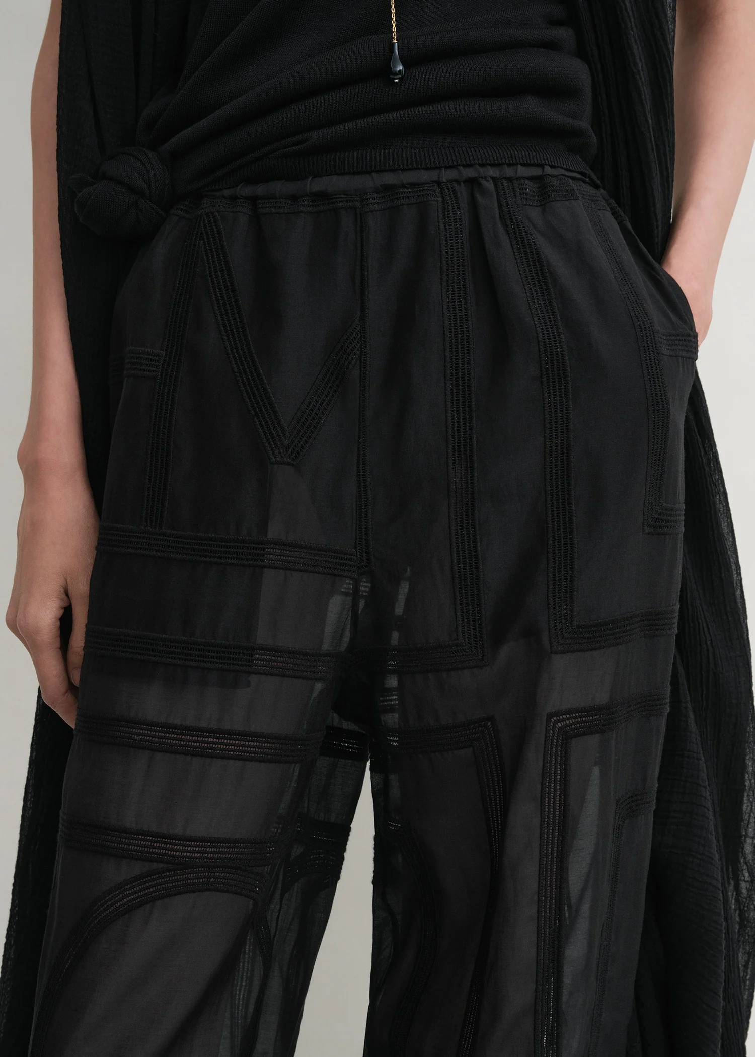Monogram crochet pj bottoms black - Image 5