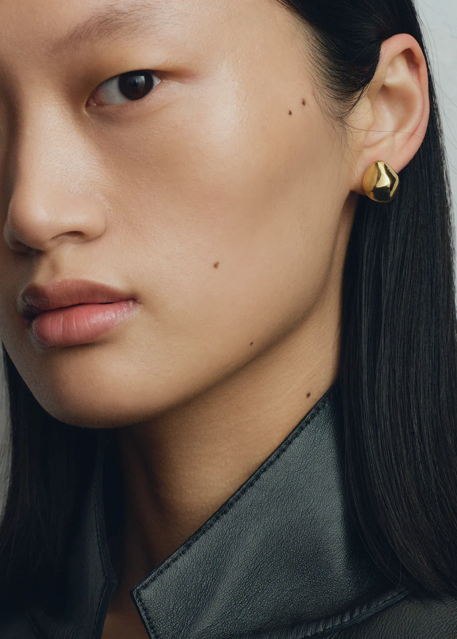 Pebble studs gold - Image 2