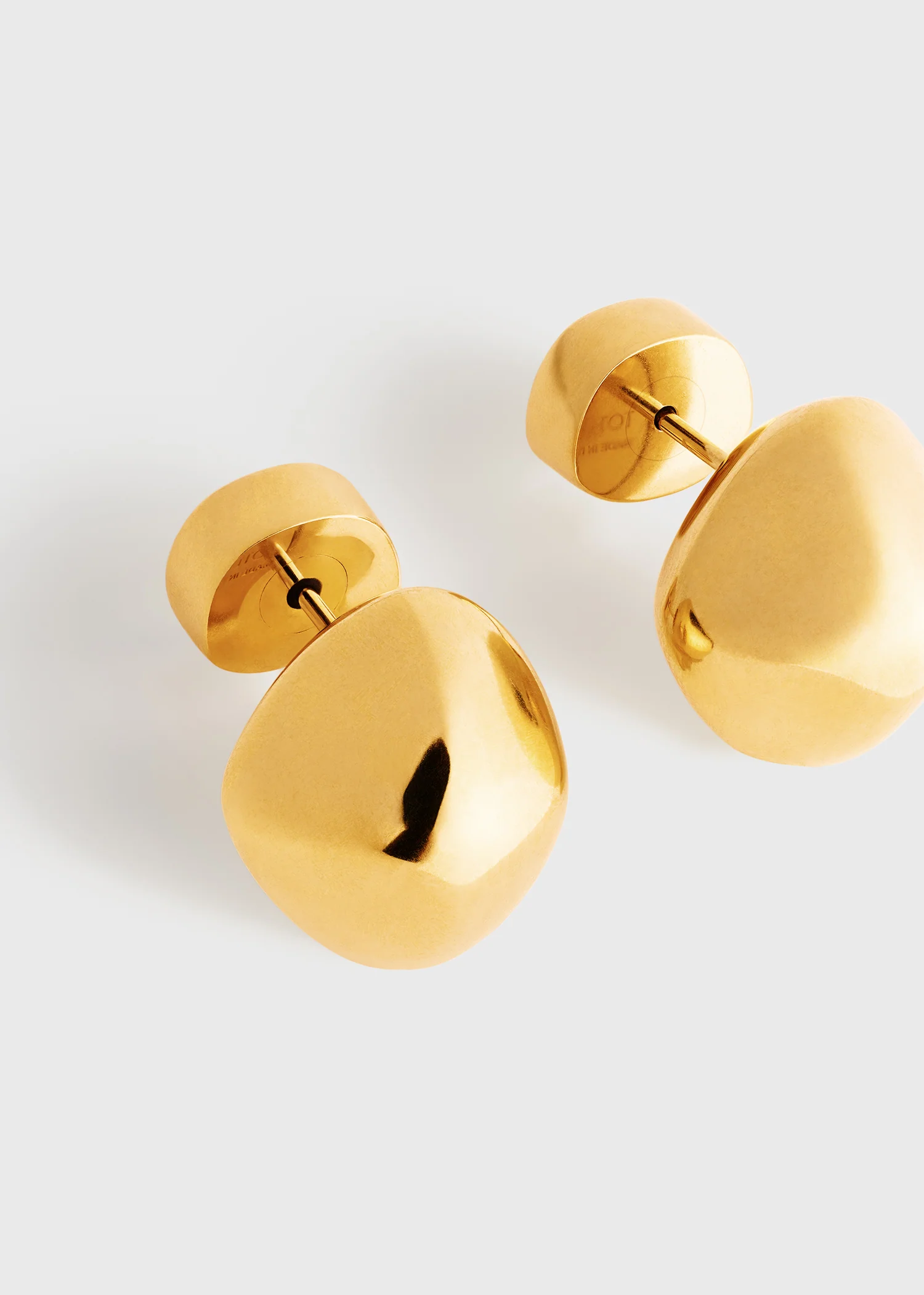 Pebble studs gold - Image 4