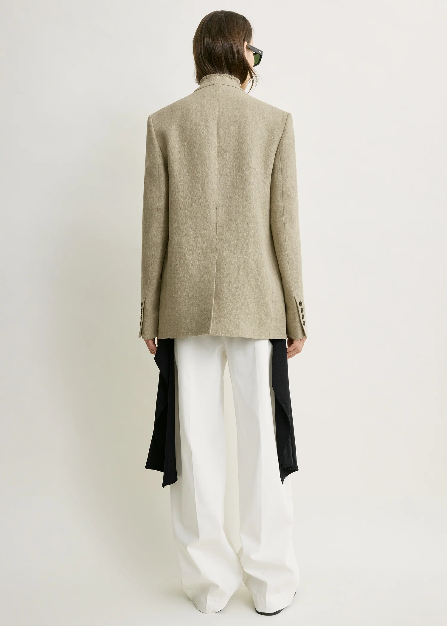 Raw lapel jacket beige - Image 3
