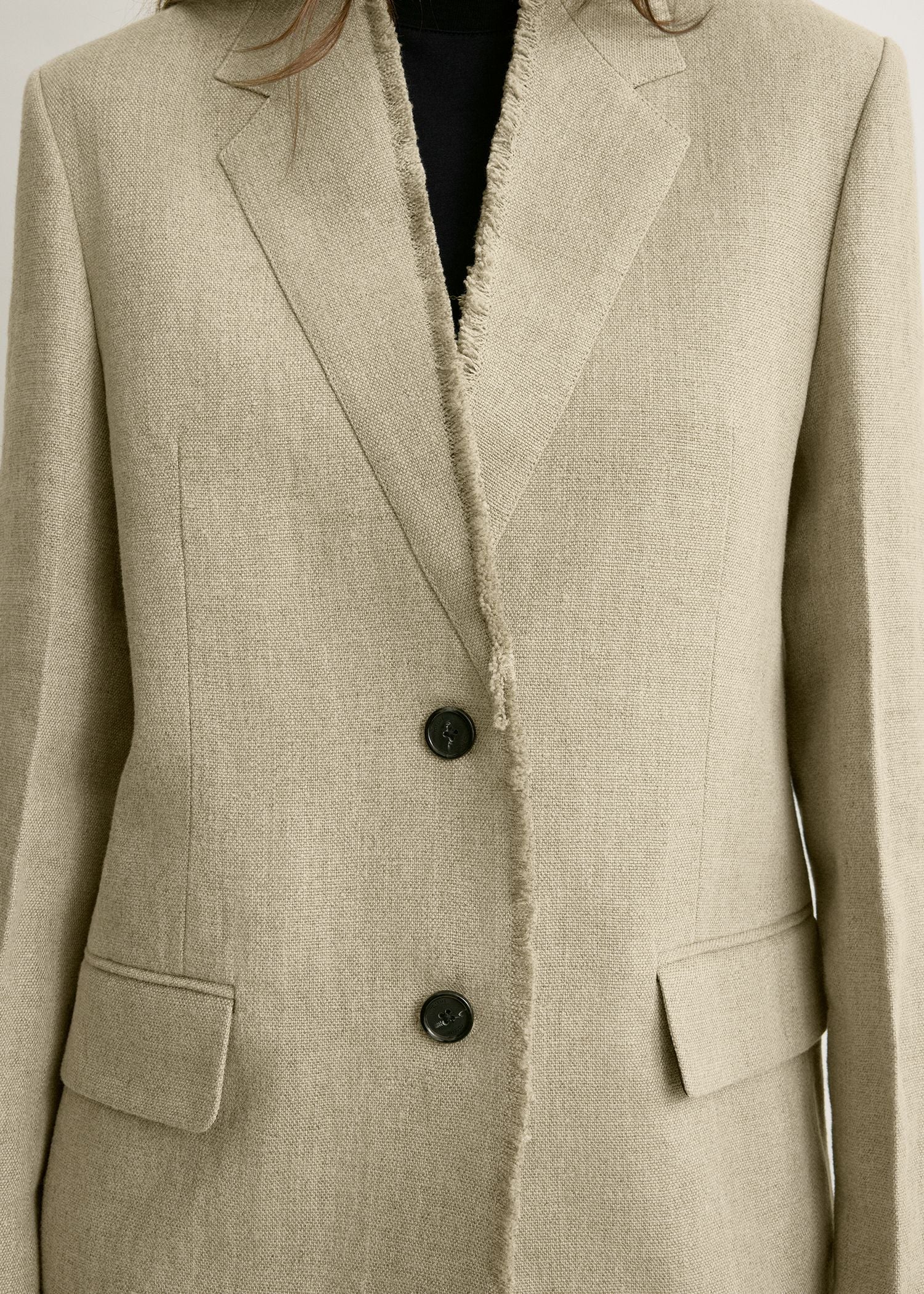 Raw lapel jacket beige - Image 5