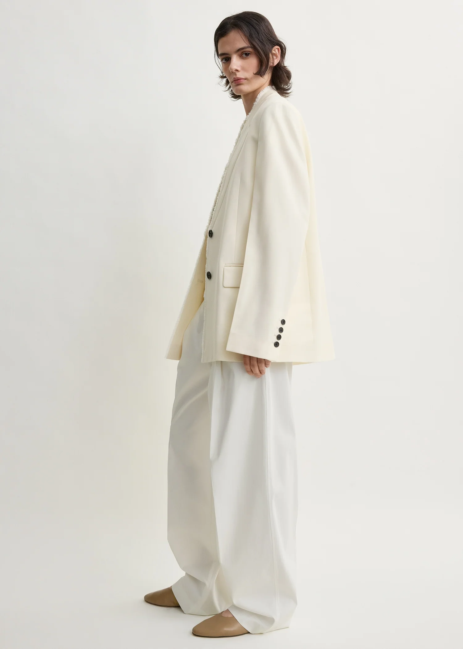 Raw lapel jacket ecru - Image 2