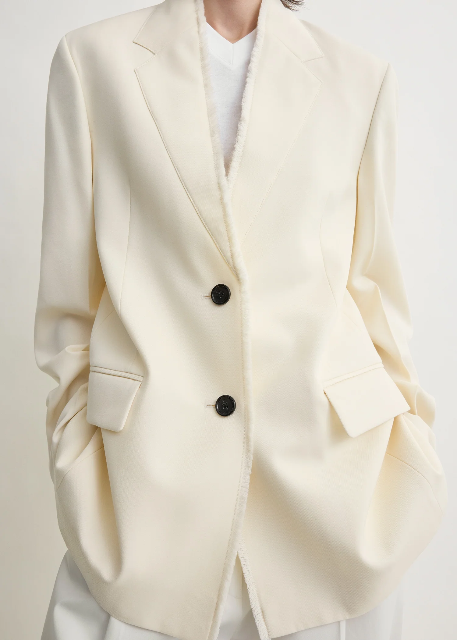 Raw lapel jacket ecru - Image 5