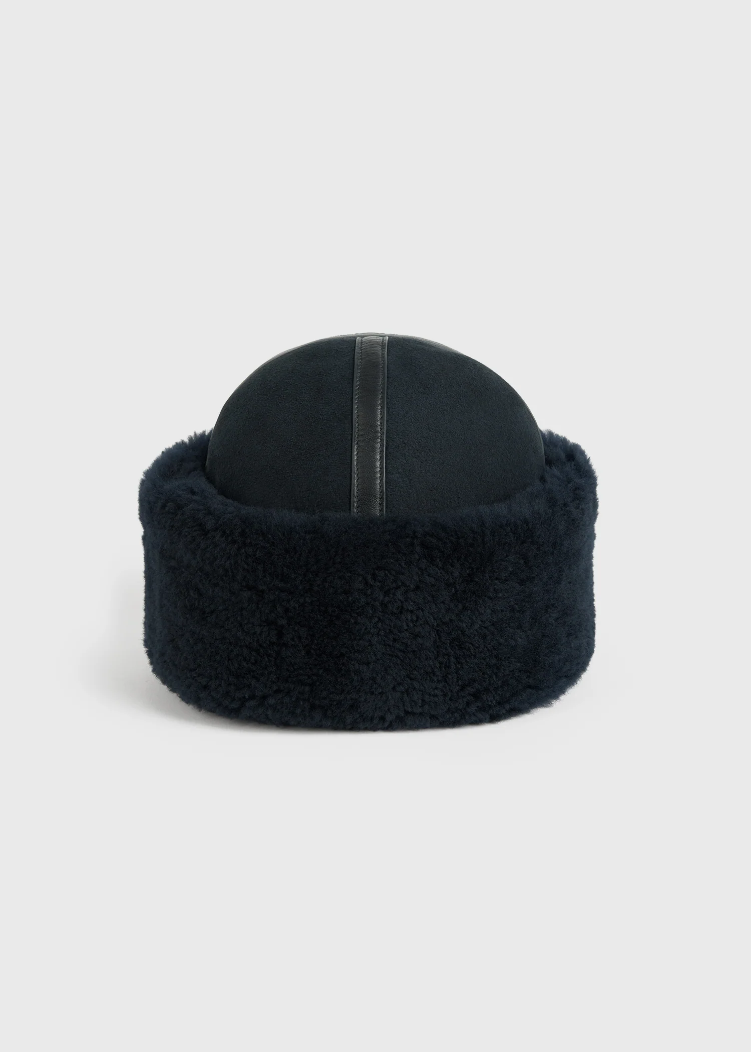 Shearling winter hat navy - Image 5