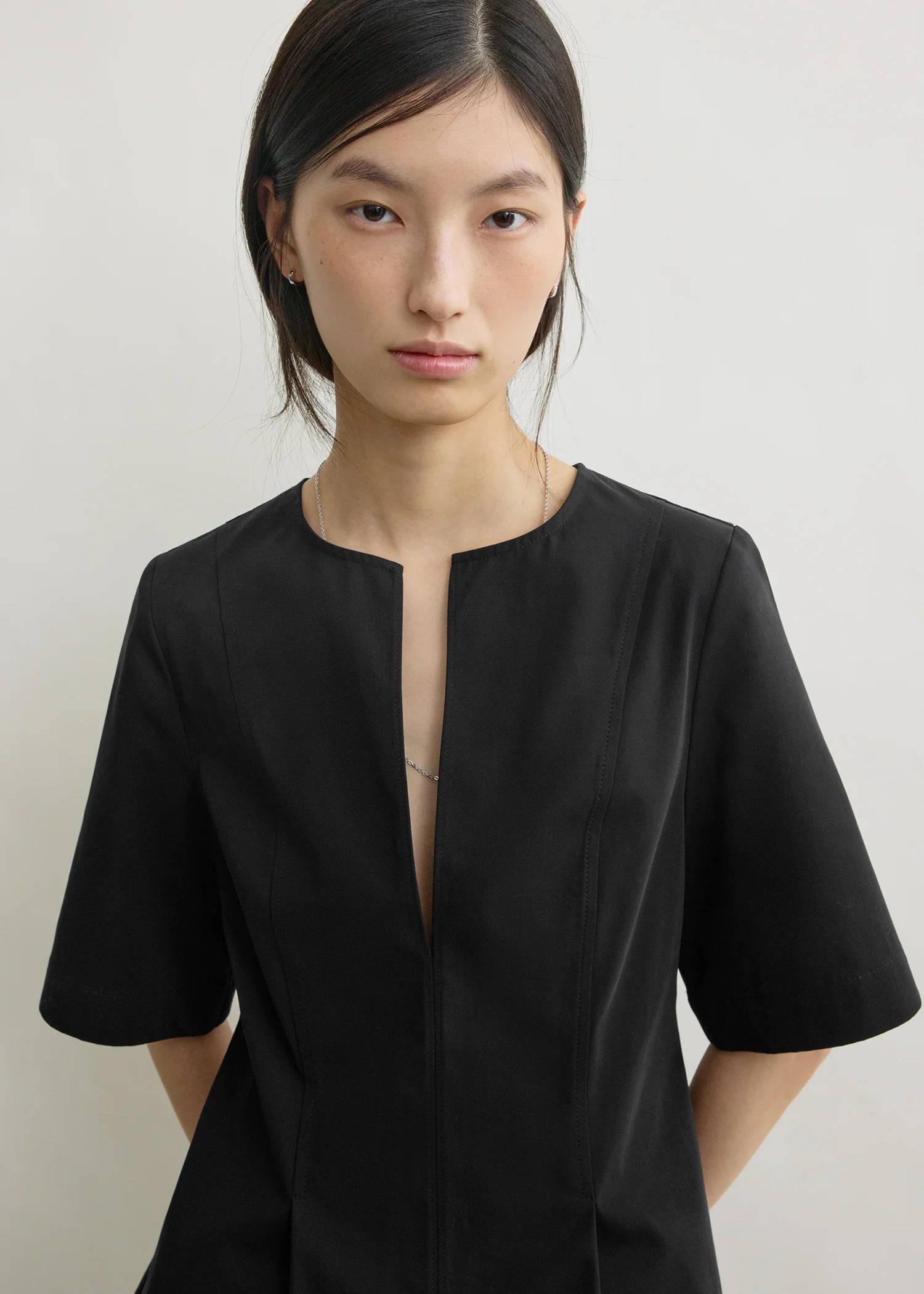 Tailored cotton top black - Image 4
